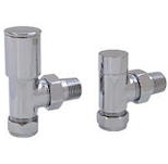 PAIR ANGLED RADIATOR VALVE CHROME