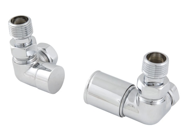 PAIR PROFILE RADIATOR VALVES CHROME