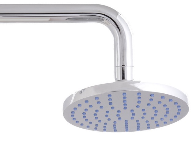 RUB CLEAN 180MM ROUND BRASS SHOWER HEAD CHROME